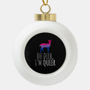 Oh Hirsch Queer Bisexueller Stolz Schwuler Lesbisc Keramik Kugel-Ornament