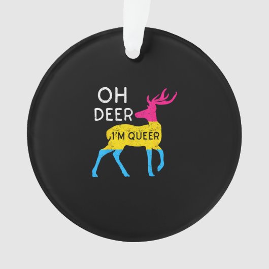 Oh Hirsch Queer Farbige Pride-Flagge-Feier Ornament (Vorderseite)