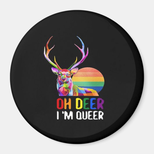 Oh Hirsch Queer Minimaler Moderner Stil Magnet (Vorne)