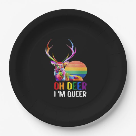Oh Hirsch Queer Minimaler Moderner Stil  Pappteller (Vorderseite)