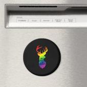 Oh Hirsch Queer Pride Feier Lustiges LGBT-Geschenk Magnet (In Situ (Geschirrspüler))