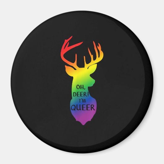 Oh Hirsch Queer Pride Feier Lustiges LGBT-Geschenk Magnet (Vorne)