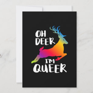 Oh Hirsch Queer Pride Minimal ArtisFlat Urlaubskar Feiertagskarte