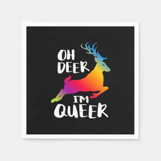 Oh Hirsch Queer Pride Minimalistischer Künstlerisc Serviette (Vorderseite)