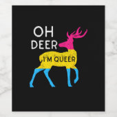 Oh Hirsch Queere Farbige Pride-Flagge-Feier Weinetikett (Einzelnes Label)