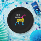 Oh Hirsch Queere Farbige Pride-Flaggen-Feier Pappteller (Party)