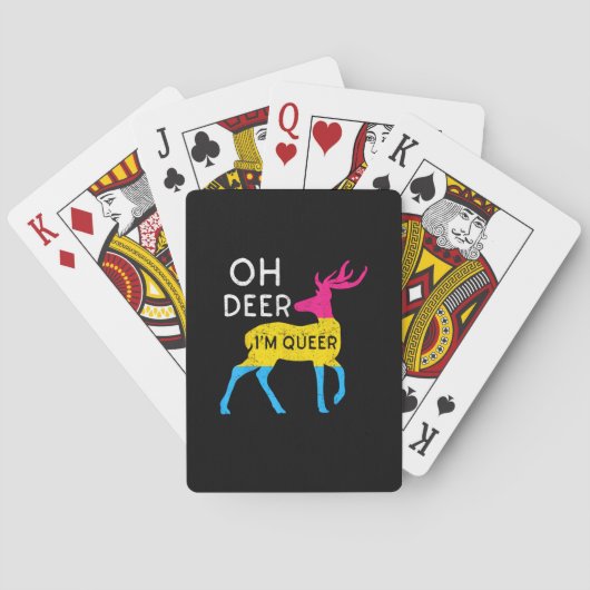 Oh Hirsch Queere Farbige Pride-Flaggen-Feier Spielkarten (Rückseite)