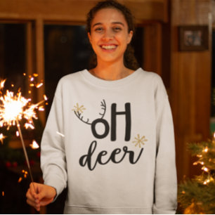 Oh Hirsch Rentiere Geweihe Lustiges Weihnachten T-Shirt