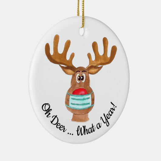 Oh, Hirsch ... Rudolph the Face Masked Reindeer Keramik Ornament (Rechts)