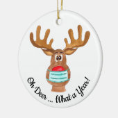 Oh, Hirsch ... Rudolph the Face Masked Reindeer Keramik Ornament (Links)
