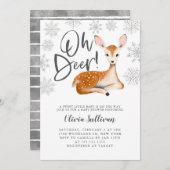 Oh, Hirsch rustikale Wintergeschlechtsneutrale Bab Einladung (Vorne/Hinten)