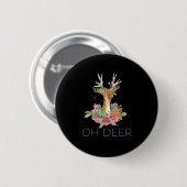 Oh Hirsch Süße Farbige Hirsch Minimal Design  Button (Vorne & Hinten)