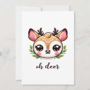 Oh Hirsch Süßer Hirsch Minimal Design Feiertagskarte