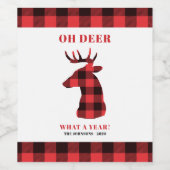 Oh, Hirsch, was für ein Jahr Buffalo Kariert Name  Weinetikett (Einzelnes Label)