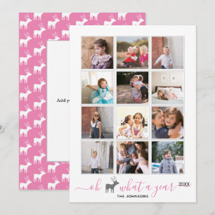 Oh Hirsch, was für ein Jahr im Rückblick Foto-Coll Feiertagskarte