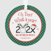 Oh, Hirsch, was für ein Jahr lustige Toilettenpapi Ornament (Rückseite)