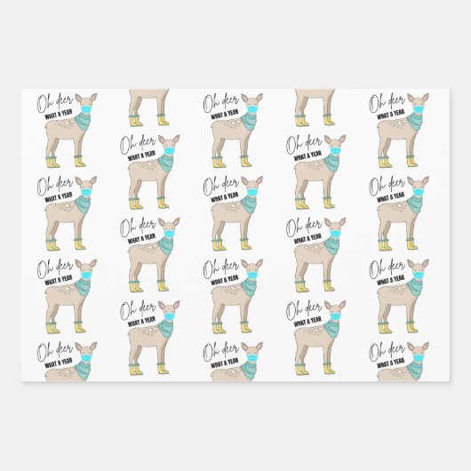 Oh, Hirsch, was für ein Jahr Papier-Blätter umhüll Geschenkpapier Set (Vorderseite 2)