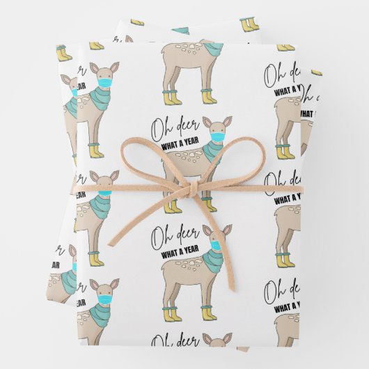 Oh, Hirsch, was für ein Jahr Papier-Blätter umhüll Geschenkpapier Set (Beispiel)