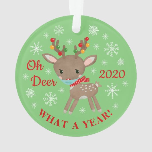 Oh, Hirsch, was für ein Jahr Rentier Maske Weihnac Ornament (Rückseite)