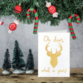 Oh, Hirsch, was für ein Jahr! Weihnachten Folienkarte