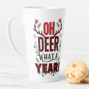 Oh Hirsch, was für ein Jahr Weihnachts-Karo Milchtasse