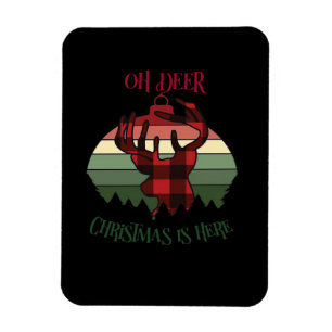Oh Hirsch Weihnachten ist da Fröhliche Ästhetik  Magnet
