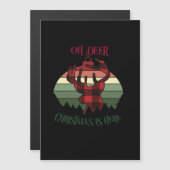 Oh Hirsch Weihnachten ist da Fröhliche Ästhetik Magnetkarte (Vorne/Hinten)