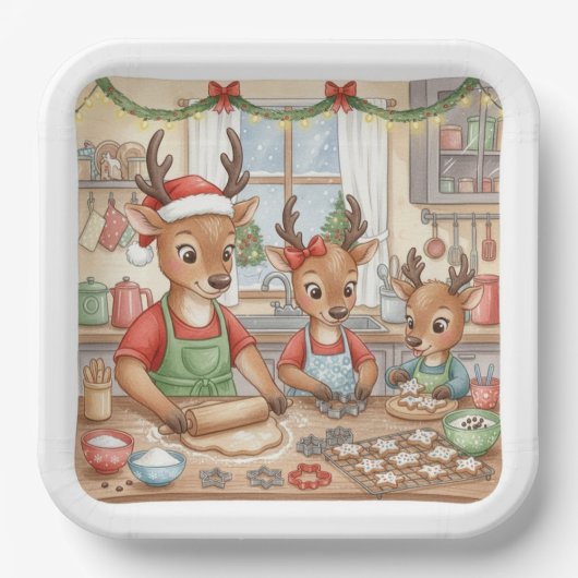 Oh Hirsch, Weihnachten ist da! Pappteller (Vorderseite)