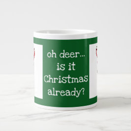 Oh Hirsch, Weihnachten schon?  kariertes Hirsch Jumbo-Tasse