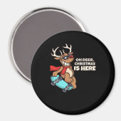 Oh Hirsch Weihnachtsfeier Feiertagsdesign Magnet (Vorderseite/Rückseite)