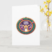 Oh Hirsch Weihnachtsfestive Festtagsdesign Karte (Gelbe Blume)