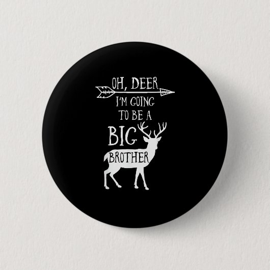 Oh Hirsch Wird Großer Bruder Weihnachtsankündigung Button (Vorderseite)