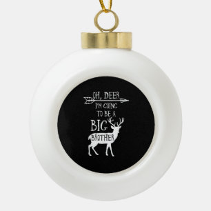 Oh Hirsch wird großer Bruder Weihnachtsankündigung Keramik Kugel-Ornament