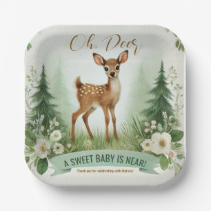 Oh, Hirsch! Woodland Baby Dusche Party Pappteller