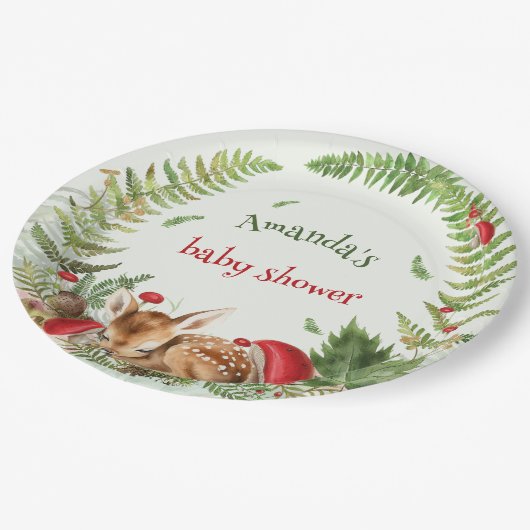 Oh Hirschblumendusche Pappteller (Schrägansicht)