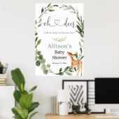 Oh Hirsche, geschlechtsneutrale Babydusche Begrüßu Poster (Heimbüro)