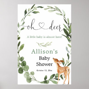 Oh Hirsche, geschlechtsneutrale Babydusche Begrüßu Poster