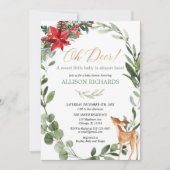 Oh Hirsche geschlechtsneutrale Weihnachtsdusche Einladung (Vorderseite)