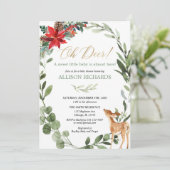 Oh Hirsche geschlechtsneutrale Weihnachtsdusche Einladung (Stehend Vorderseite)