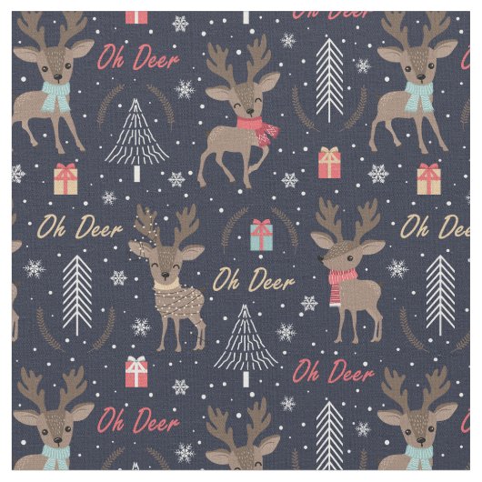 Oh Hirsche Süssen Stoff (Nahaufnahme)