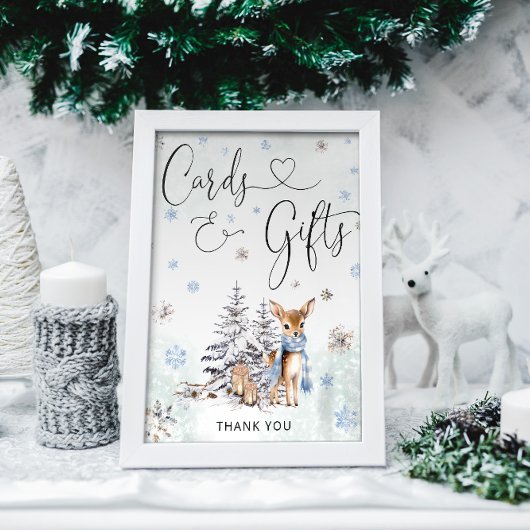 Oh Hirsche Waldtiere Winterkarten und Geschenke Poster
