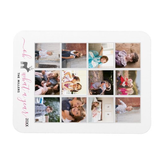 Oh Hirsche, was ein Jahr in Überprüfung Foto Colla Magnet (Horizontal)