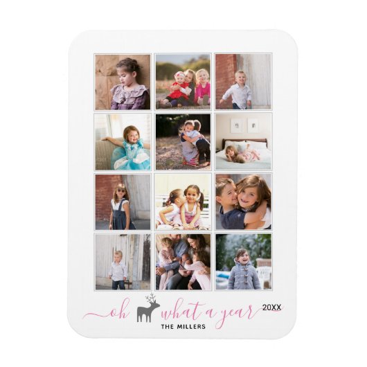 Oh Hirsche, was ein Jahr in Überprüfung Foto Colla Magnet (Vertikal)