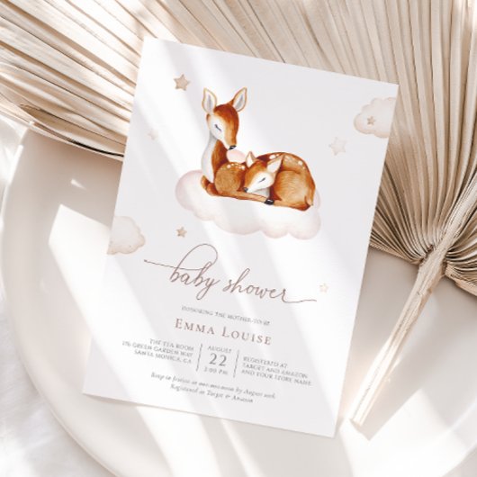 Oh Hirschgeschlechtsneutrale Aquarellendusche Einladung