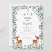 Oh Hirschgeschlechtsneutrale Twins Babydusche Einladung (Vorderseite)