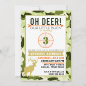 Oh Hirschjagd Thema Einladung Camouflage Grüne Far (Vorderseite)