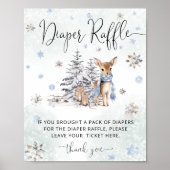 Oh Hirschtiere Waldtiere Winter Windel Raffle Poster (Vorne)
