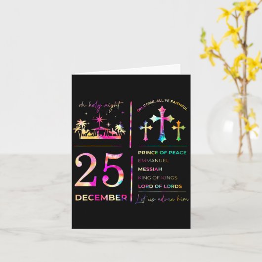 Oh Holy Night 25 December Christmas Christian Nati Karte (Gelbe Blume)