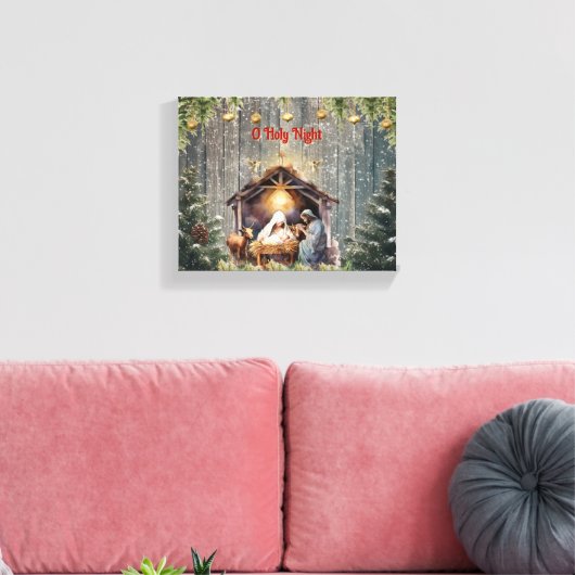 Oh Holy Night: A Timeless Nativity Scene Canvas Pr Leinwanddruck (Insitu (Wohnzimmer))