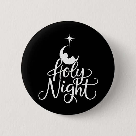 Oh Holy Night Family Christmas Nativity Scene Xmas Button (Vorderseite)